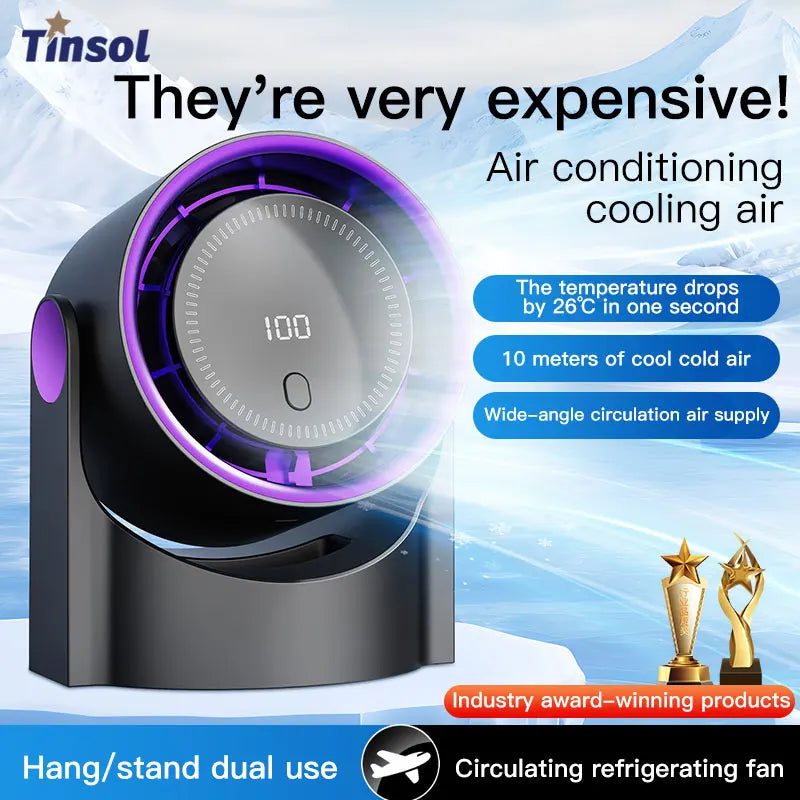TINSOL Multi-Function Electric Fan Air Circulator, Wireless Portable Home Silent Ventilator desktop Wall Ceiling Fan, Air Cooler
