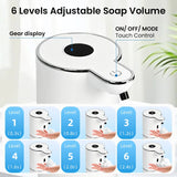 380ML Touchless HD Display 6-Levels Adjustable Foam/Liquid Control Automatic Smart Sensor Soap Dispenser Portable Shampoo Bottle